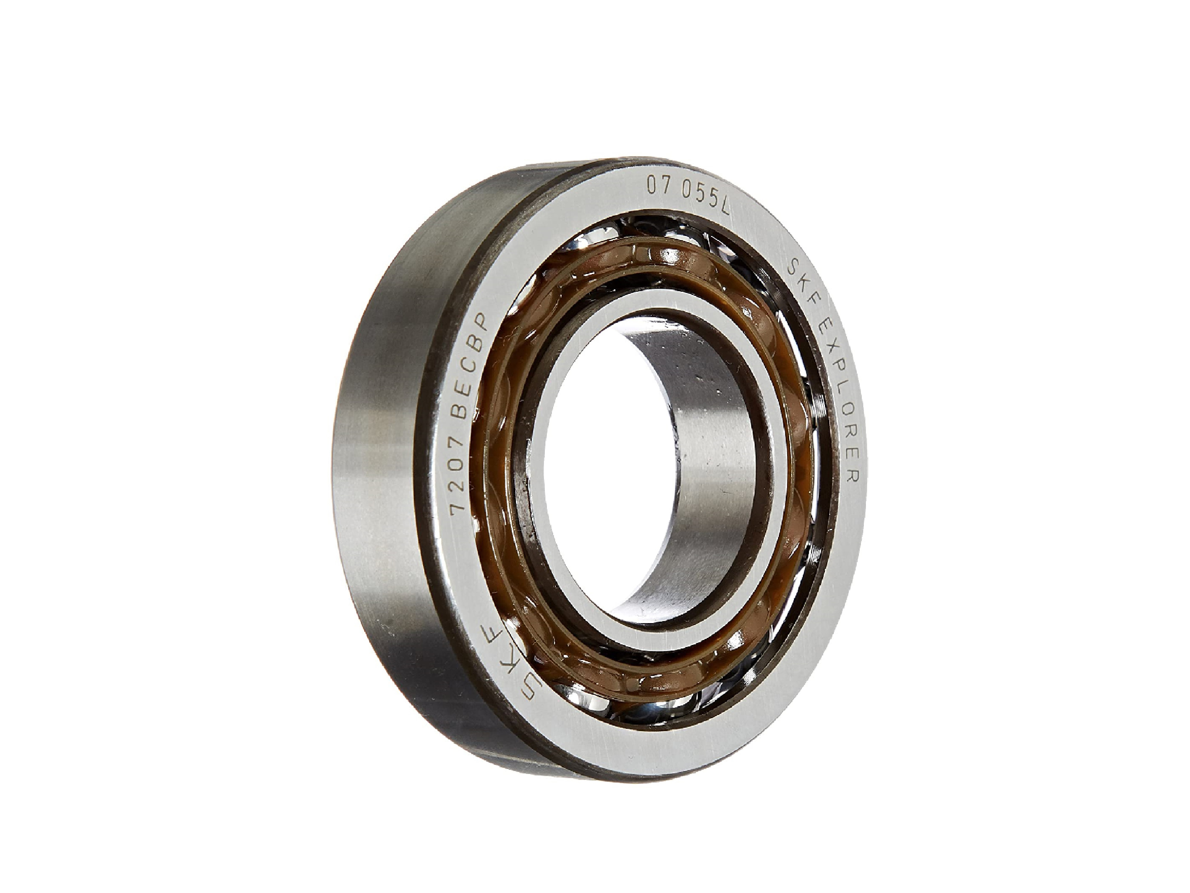 SKF 3205 ATN9 Double Row Ball Bearing, Converging Angle Design, ABEC 1  Precision, Open, Plastic Cage, Normal Clearance, 25mm Bore, 52mm OD, 13/16  Width, 12000 rpm Maximum Rotational Speed, 3218.0 pounds Static